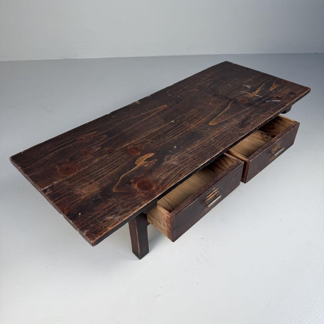 Japanese Low Writing Table with Two Drawers, 1920s For Sale - Image 9 of 15