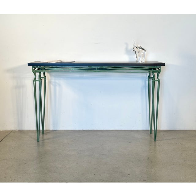 Vintage Lacquered Iron Console, 1980s For Sale - Image 4 of 13
