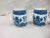 Vintage Blue Pattern Barrel Shaped Mugs - Set of 4 For Sale - Image 10 of 13
