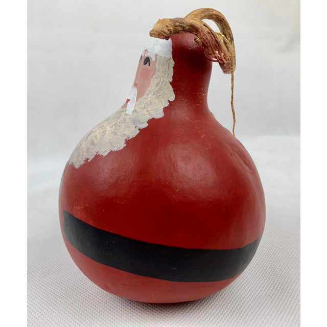 Hand Painted Jolly Red Santa Ornament, Signed A. Hay, 1991 For Sale In West Palm - Image 6 of 9