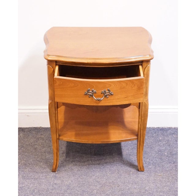 Late 20th Century Bassett Furniture Solid Cherry Country French Provincial 22" Nightstand 5400-8960-980 For Sale - Image 5 of 12