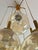 For sale: a seven-light cascade chandelier by Glashütte Limburg Brass and amber-colored glass Dimensions: Height: approx....