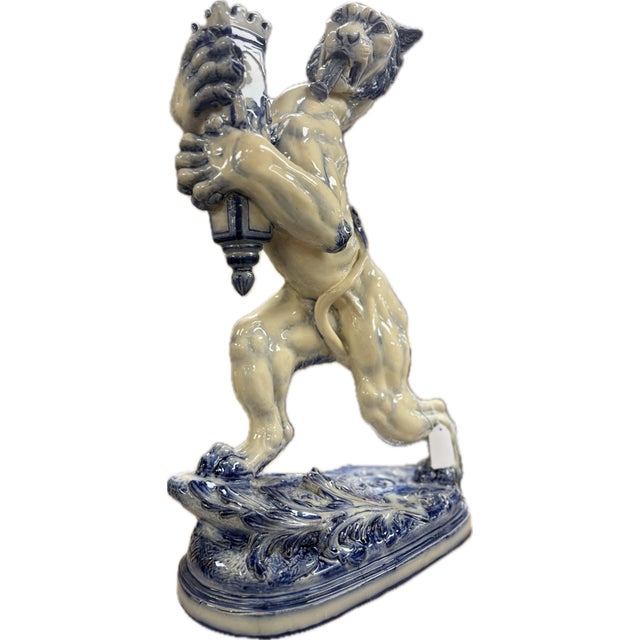 Late 19th Century Emile Gallé Heraldic Lion Candlestick For Sale - Image 6 of 8