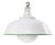 Vintage Industrial White Enamel and Opaline Glass Factory Pendant Light from Benjamin Electric Manufacturing Company For Sale