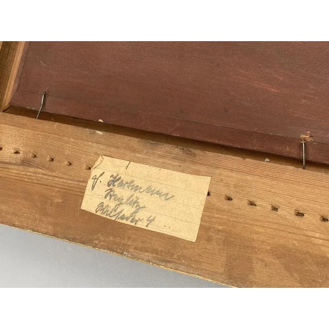 Cölestin Brügner, Miniature Park Bridge over Woodland Stream, 19th Century, Oil Painting, Framed For Sale - Image 8 of 10