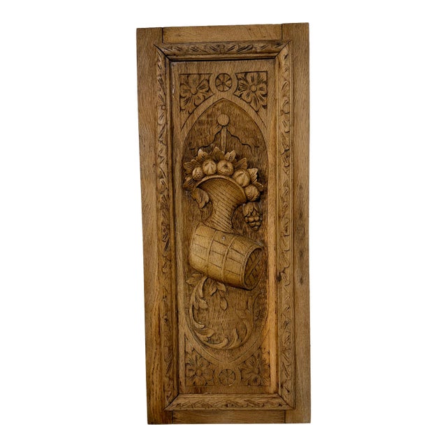 Black Forest Oak Wall Panel Cornucopia Motif For Sale