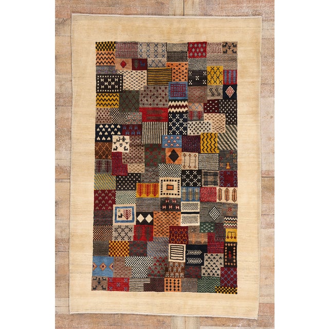 Vintage Persian Gabbeh Rug, 04'06 X 07'00 For Sale - Image 10 of 10