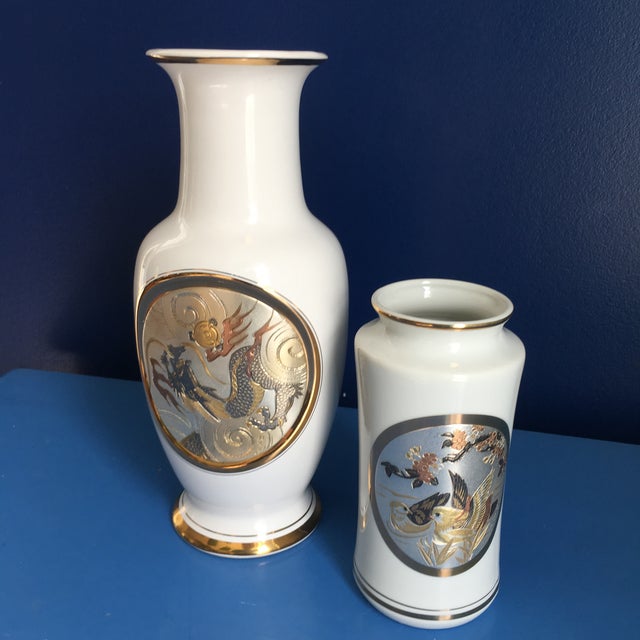 1980s Japanese Chokin Art Vases a Pair Chairish