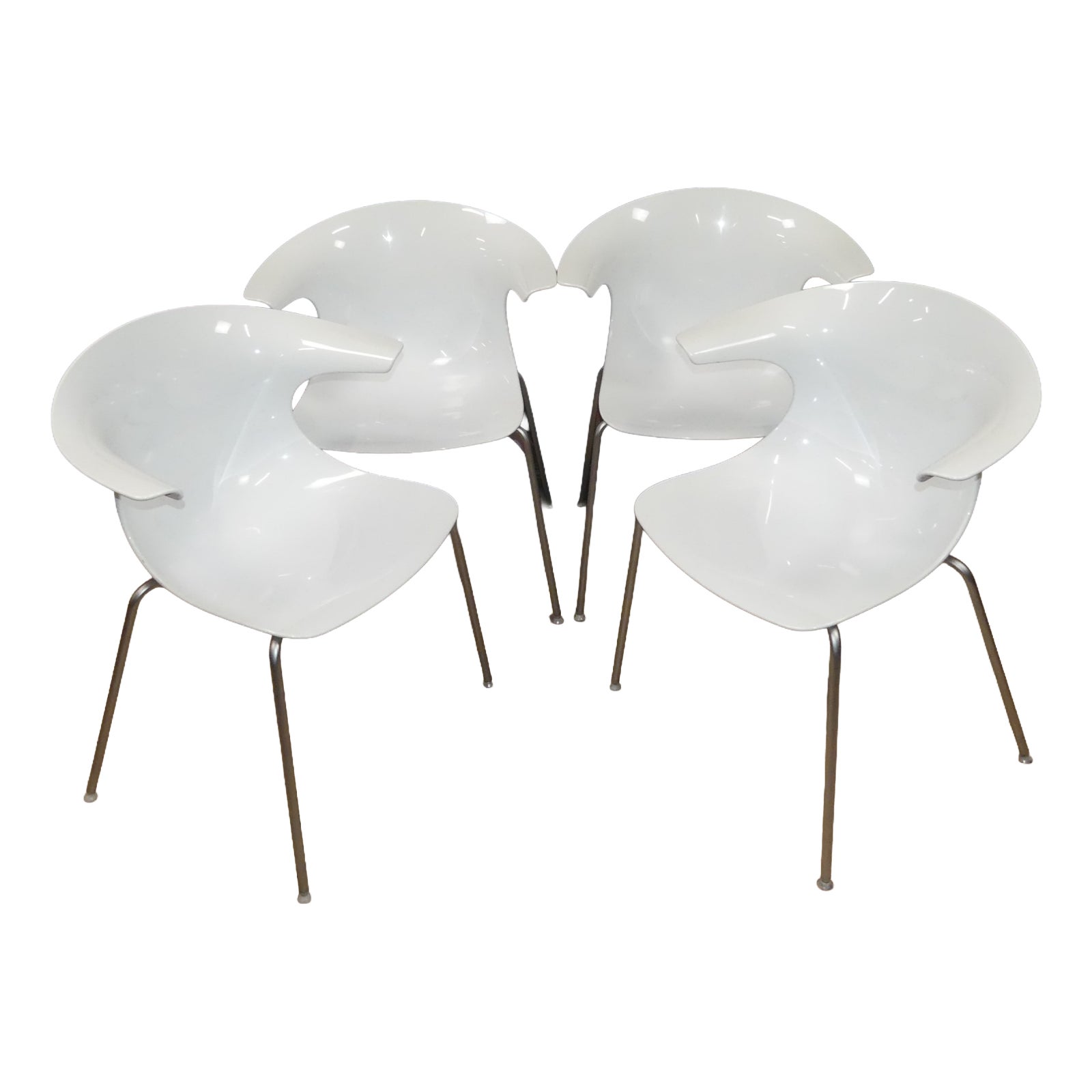 Vintage Italian Loop Plastic Stacking Chairs, 2010, Set of 4 | Chairish
