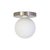 Globe Flush Mount Brushed Nickel, 5 Inch Glass Globe, by Research.Lighting, Modern, Minimal For Sale - Image 4 of 7