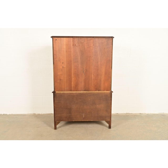 Century Furniture French Provincial Louis XV Carved Cherry Wood Armoire Dresser or Gentleman's Chest For Sale - Image 14 of 15