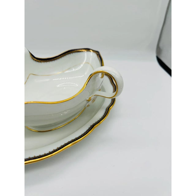 Meissen Porcelain Cobalt & Gold Rim Decorated Sauce Boat For Sale In Boston - Image 6 of 7