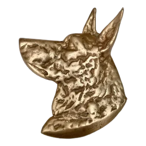 Early 20th Century English Brass German Shepherd Dog Wall Art
