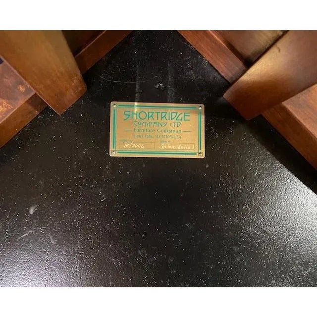 Brown Craftsman Cherry Base & Leather Top Game Table For Sale - Image 8 of 10