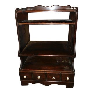 Antique Small 4 Shelf Bookcase With Faux Drawers For Sale