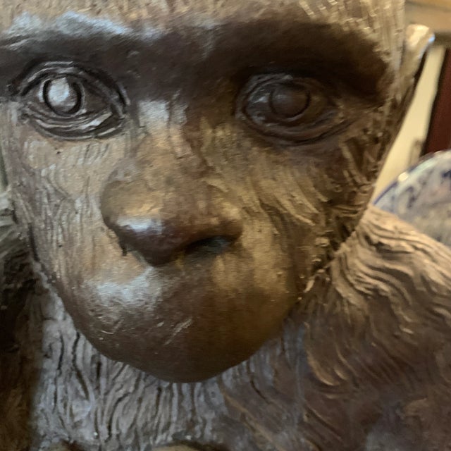 Stone Vintage Mid-20th Century Monkey Figurine For Sale - Image 7 of 9