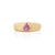 Contemporary Pear Pink Sapphire Bezel Set Signet Ring Size 5.5 in 14k Gold For Sale - Image 4 of 14