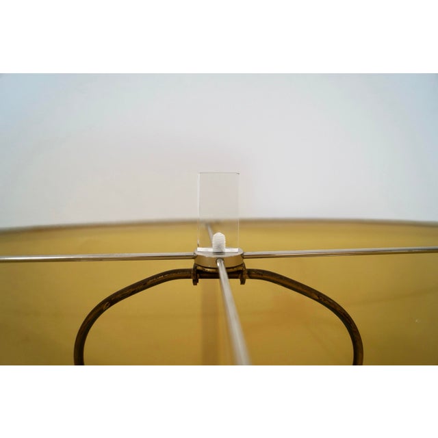 1980’s Hollywood Regency Etched Glass, Brass, & Lucite Table Lamp by Fredrick Ramond For Sale In Los Angeles - Image 6 of 12