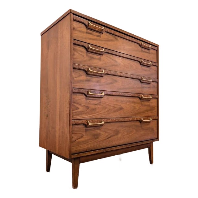 1960s American Walnut Highboy Dresser by Broyhill Lenoir, Attributed For Sale