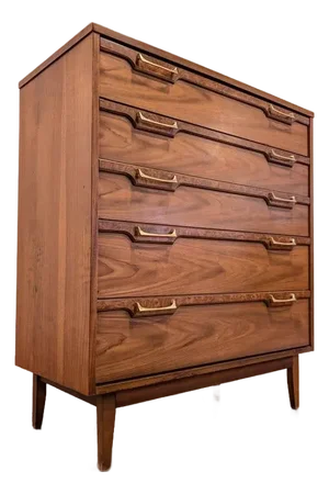 1960s American Walnut Highboy Dresser by Broyhill Lenoir, Attributed