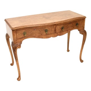 Vintage Burr Walnut Console Table, 1920s For Sale