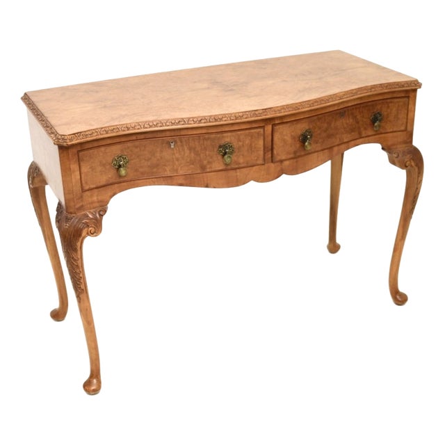 Vintage Burr Walnut Console Table, 1920s For Sale
