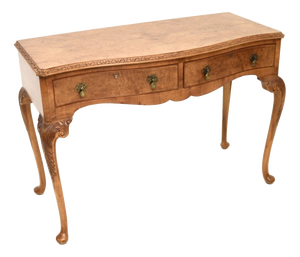Vintage Burr Walnut Console Table, 1920s