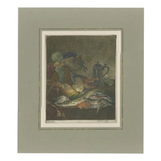 Robinson, Still Life with Fish, Crabs, Fruit and Pewter Jug, 1800, Print For Sale