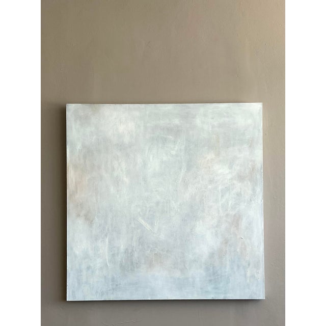 Contemporary Vintage Boho Original Abstract Oil Painting on Canvas For Sale - Image 3 of 11