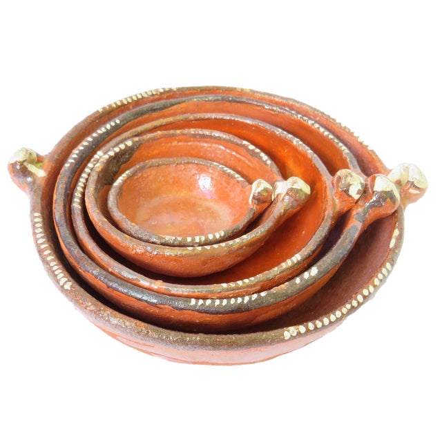 Mid 20th Century Mexican Tlaquepaque Terracotta Redware Nesting Bowls, S/5 For Sale - Image 5 of 5