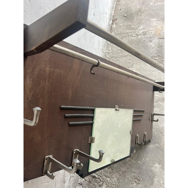 Glass Art Deco Wall Coat Rack with Mirror, 1930s For Sale - Image 7 of 9