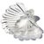 Transparent Cartier Signed Seguso Murano Vintage Crystal Clear Ribbed Surface Italian Art Glass Seashell Shell Bowl For Sale - Image 8 of 11
