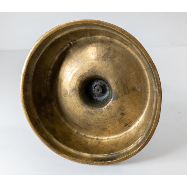 17th Century Spanish Baroque Dome Top Brass Bronze Candlestick For Sale - Image 10 of 11