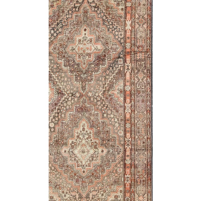Early 20th century antique Khotan rug with paired medallions in gray and red, rug mp-1610-157264, country of origin /...