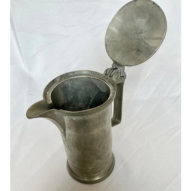 Mid 19th Century Antique 1800s Handcrafted Pewter Tankard For Sale - Image 5 of 8
