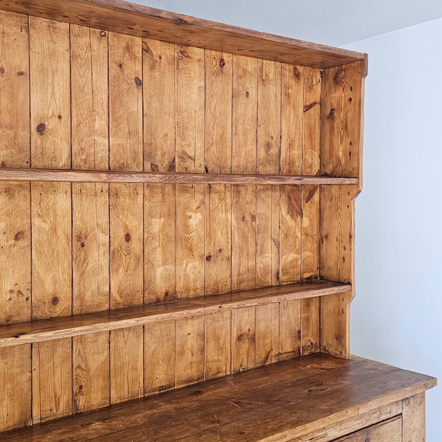 Antique English Pine Kitchen Hutch or Dresser - Circa 1890 For Sale - Image 4 of 17