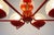 Mid-Century Modern Chandelier in Red Metal and Brass, 1960s For Sale - Image 12 of 14