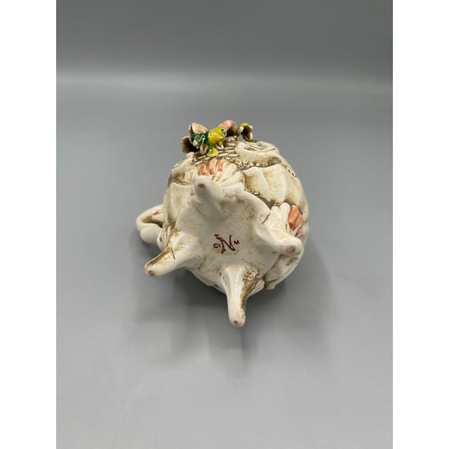 Vintage Italian Capodimonte Porcelain Rose Pitcher Cups & Lidded Bowl - Set of 8 For Sale - Image 10 of 13