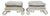 Pair of 1920s Continental Upholstered Ottomans with Carved S-Scroll Bases For Sale