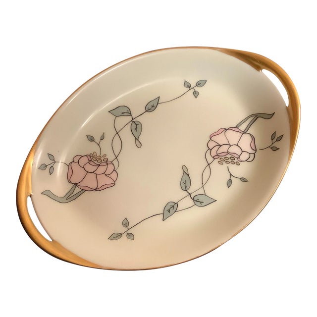 Haviland Limoges Art Deco Porcelain Tray, Handpainted For Sale