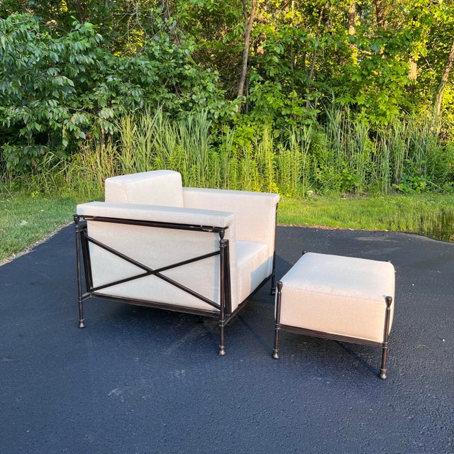 A Michael Taylor lounge chair and ottoman from the Jerome Collection. Referred to as model MTD-2901 in the Michael Taylor...