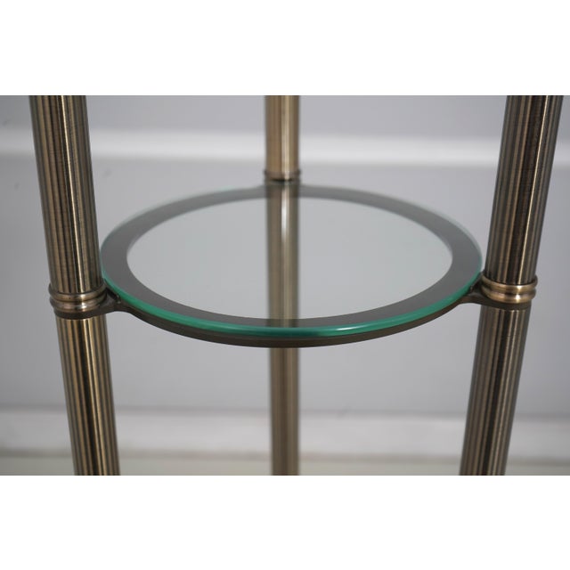 1990s Vintage Brass & Glass Tall Floor Torchiere Lamp For Sale - Image 5 of 11