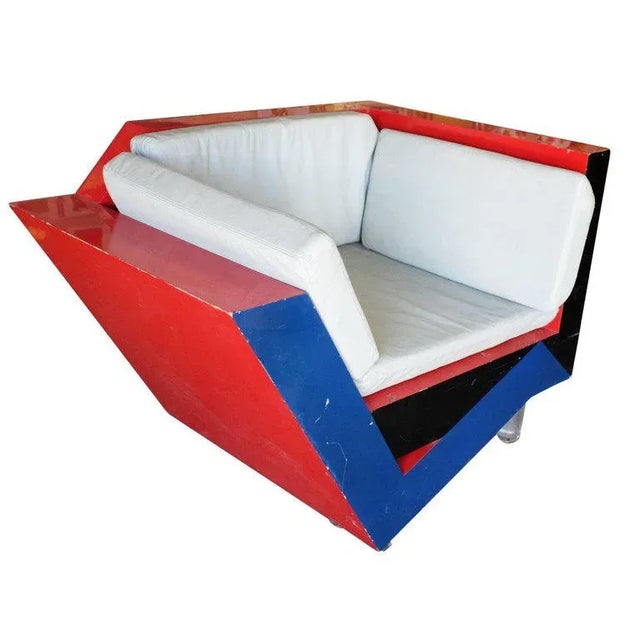 Charles Hollis Jones Post-Modern Memphis Inspired Lounge Chair For Sale In Los Angeles - Image 6 of 7