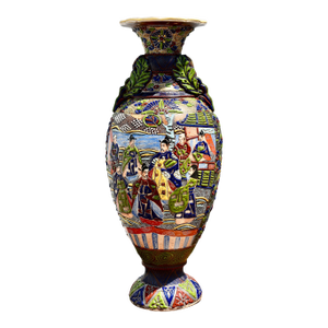 Antique Japanese Moriage Satsuma Large Size Vase