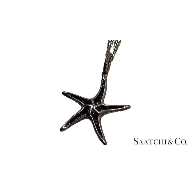 Black Gold 18k Pendant With 14k Chain - 0.65 Ct Natural Black Diamond, 5.3 Grams For Sale - Image 4 of 5