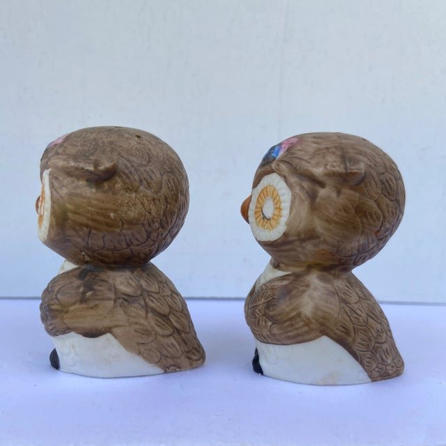 Mid-Century Modern Mid-Century Owl Salt & Pepper Shakers- a Pair For Sale - Image 3 of 13