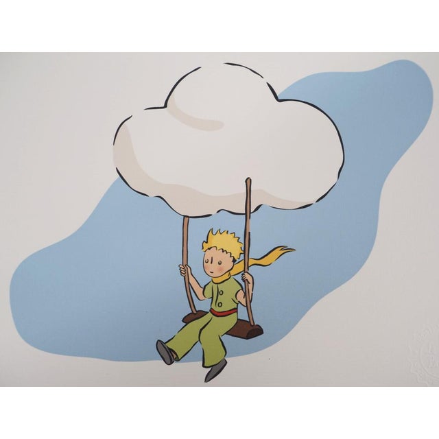 Antoine de Saint-Exupéry (1900-1944) The Little Prince on the Swing Color photolithograph after the artist's work On laid...