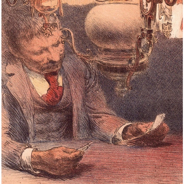 François Guiguet, La Lampe, 1899, Original Lithograph For Sale - Image 3 of 10