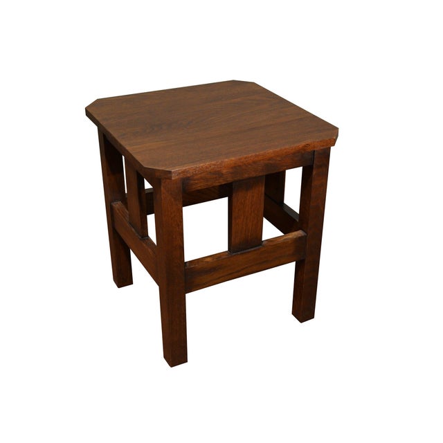 Add a touch of timeless craftsmanship to your living space with the Mission Oak Slat End Table - Walnut (W1). This Mission...