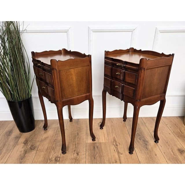 Brown French Nightstands, 1940s, Set of 2 For Sale - Image 8 of 9